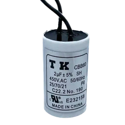 Capacitor De Partida 2uF 450V 25X45mm (2Fios)