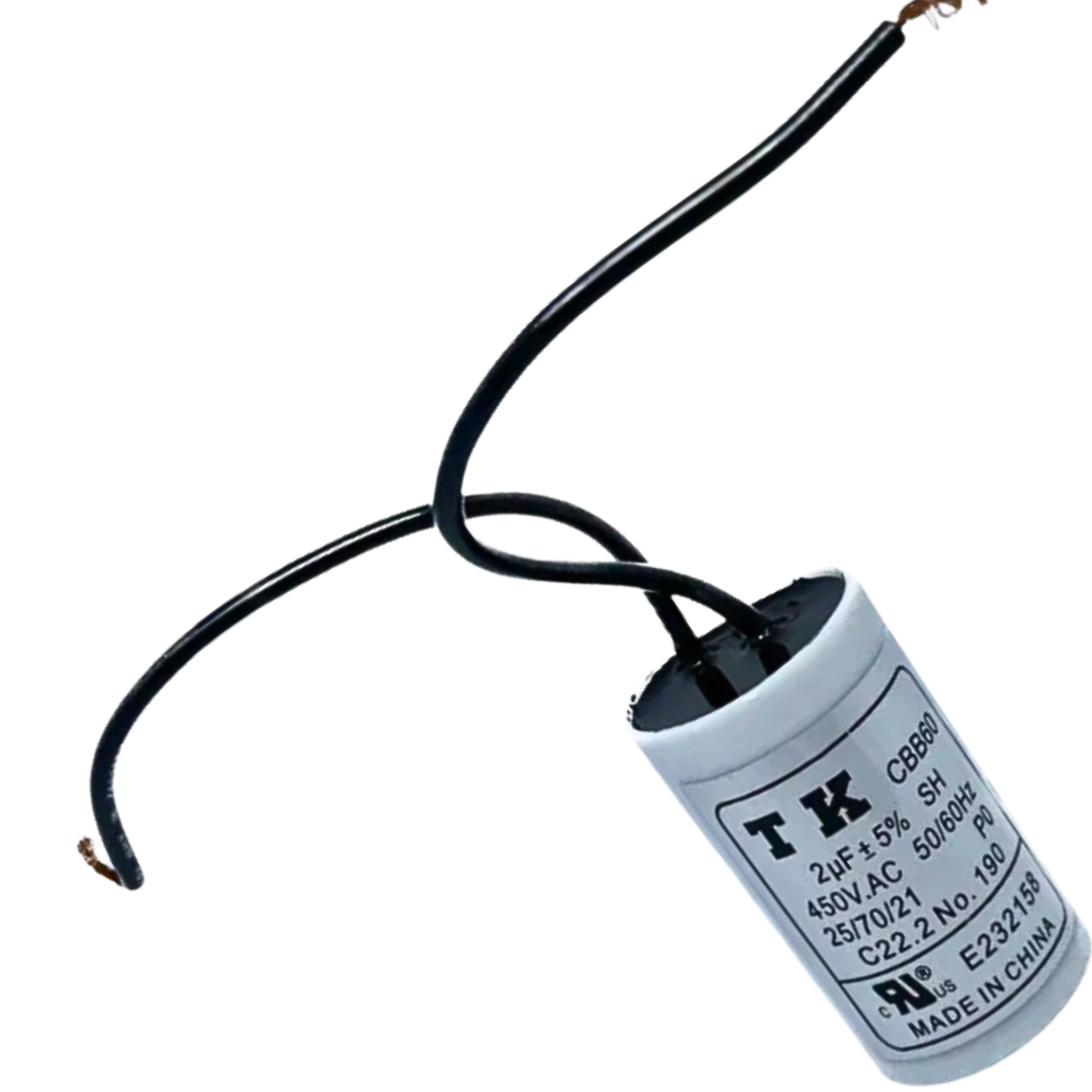 Capacitor De Partida 2uF 450V 25X45mm (2Fios)