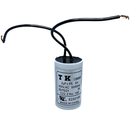 Capacitor De Partida 2uF 450V 25X45mm (2Fios)