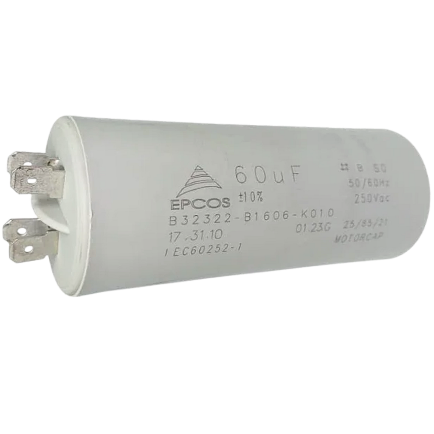Capacitor De Partida 60uF 250V 40x97mm (Fast-on)