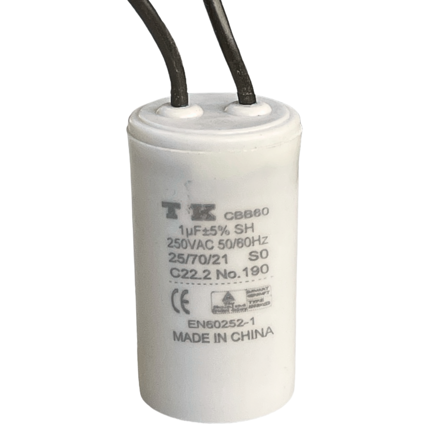 Capacitor De Partida 1uF 250V 26x45mm (2Fios)