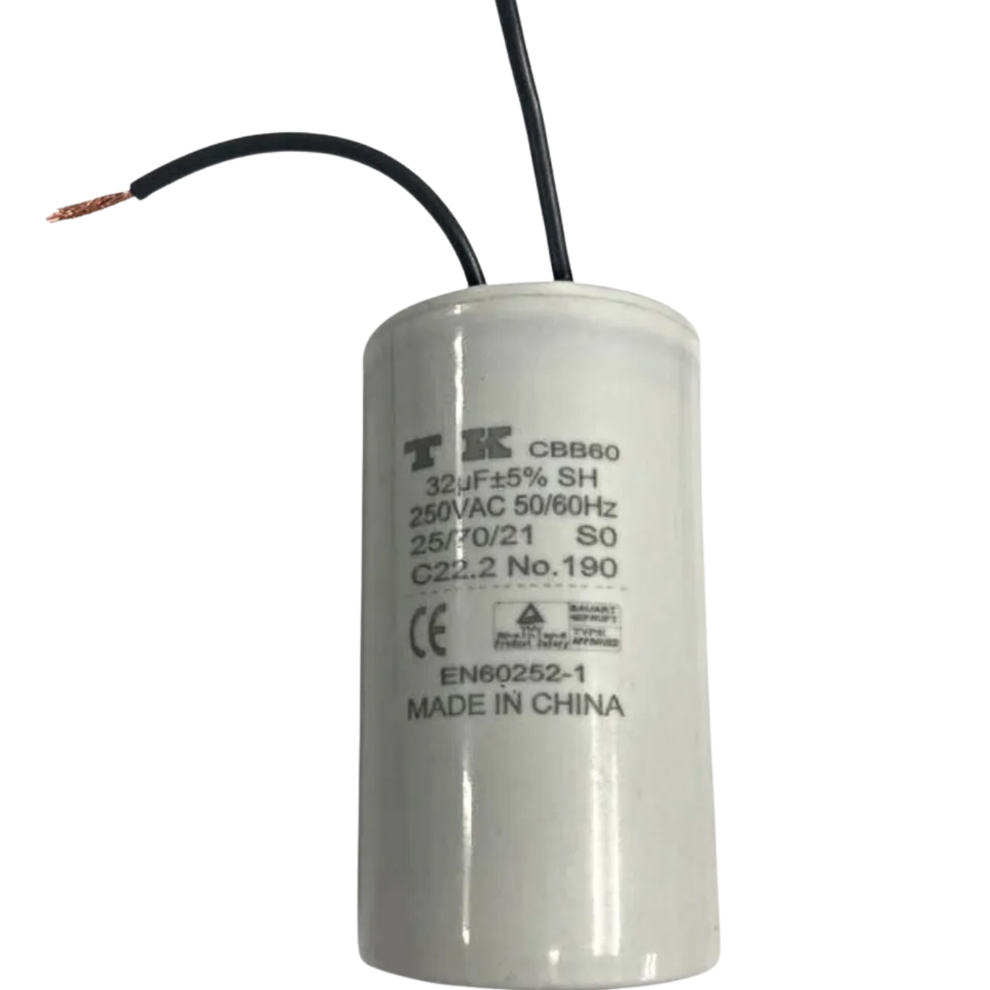 Capacitor De Partida 32uF 250V 40x70mm (2Fios)