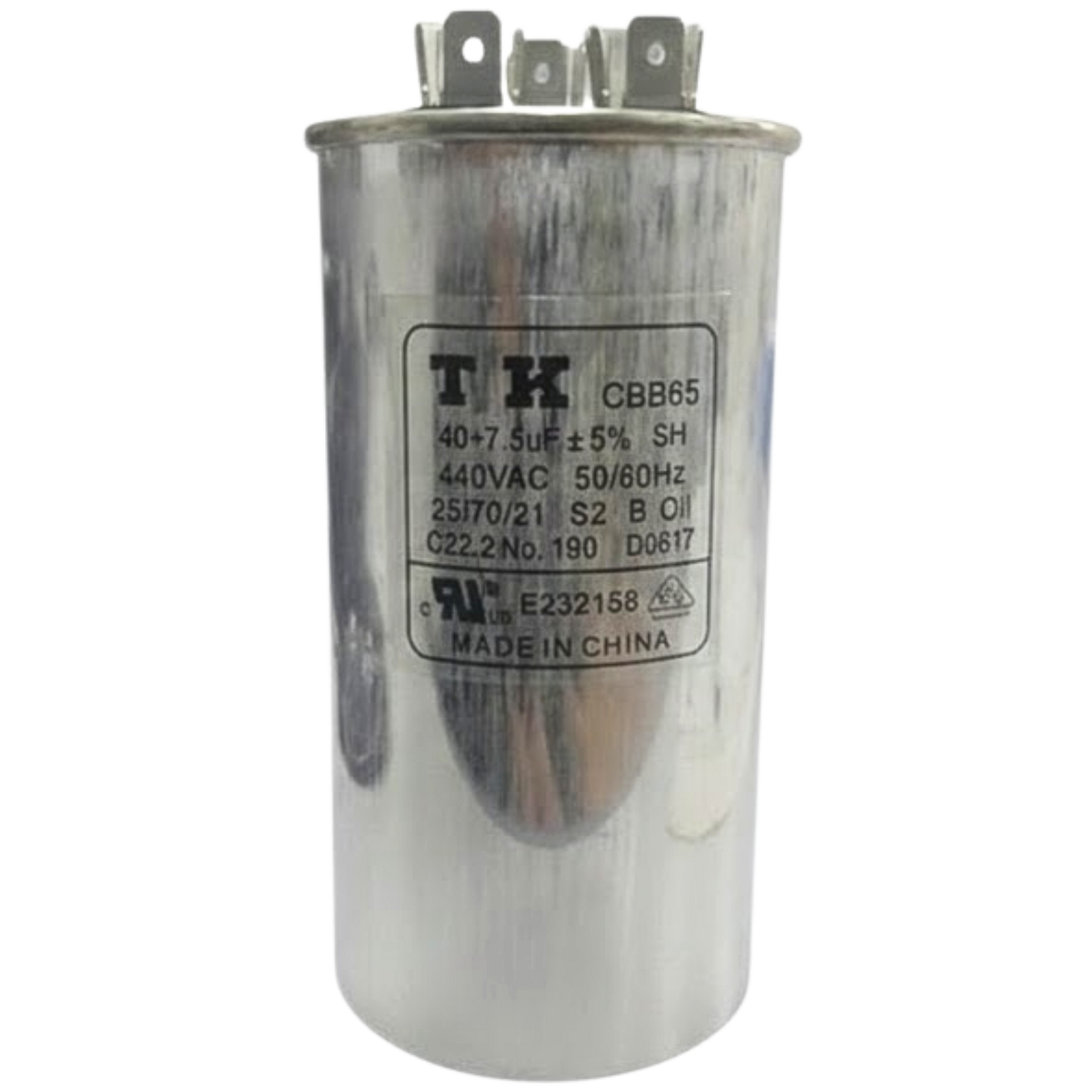 Capacitor De Partida 40uF+7,5uF 440V 55x105mm (Fast-on)