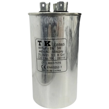 Capacitor De Partida 60uF+5uF 440V 60x105mm (Fast-on)
