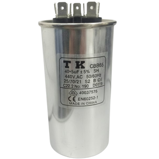 Capacitor De Partida 40uF+5uF 440V 55x105mm (Fast-on)
