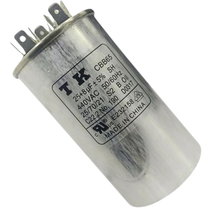 Capacitor De Partida 25uF+8uF 440V 50x90mm (Fast-on)