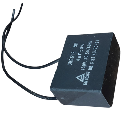 Capacitor De Partida CBB61 4uf 450V (2Fios)