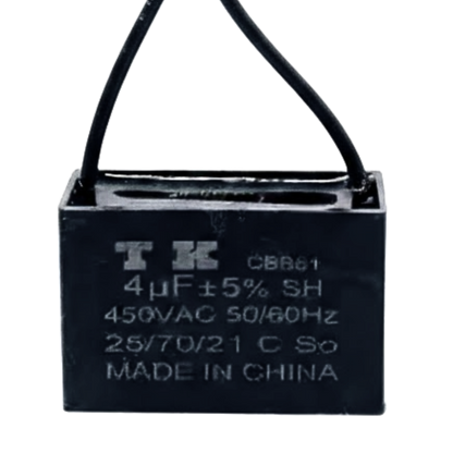 Capacitor De Partida CBB61 4uf 450V (2Fios)