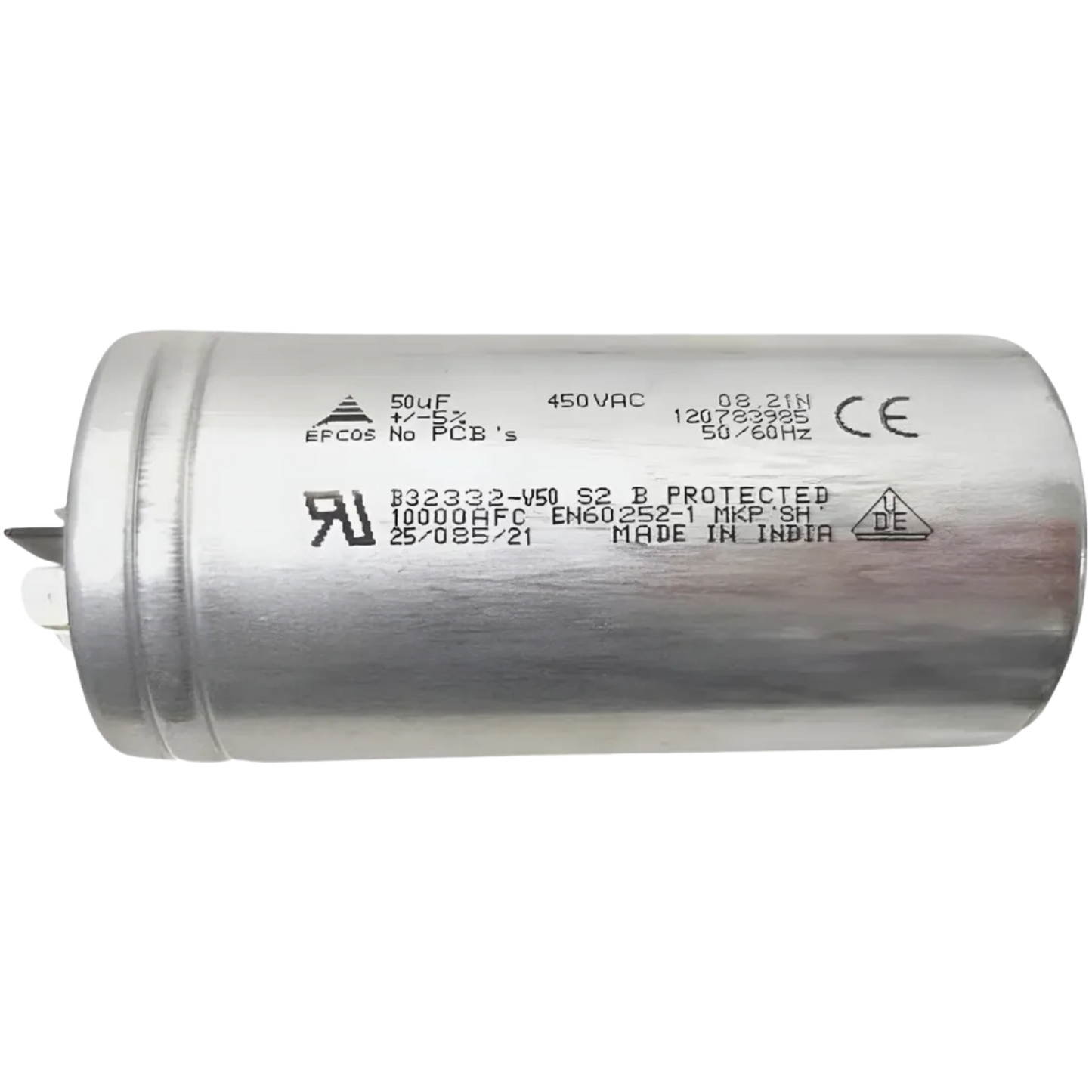 Capacitor De Partida 50uF 450V 53x105mm (Fast-on)