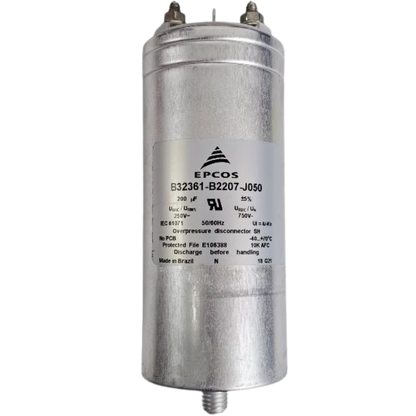 Capacitor De Partida 200uF 250V 63x145mm (Fast-on)