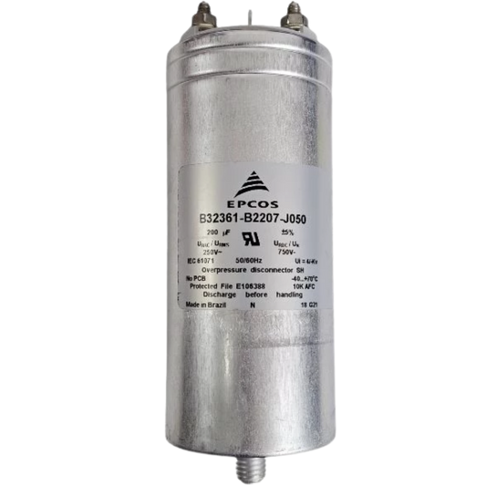Capacitor De Partida 200uF 250V 63x145mm (Fast-on)