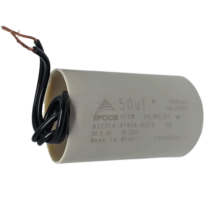 Capacitor De Partida 50uF 250V 40x62mm (2Fios)
