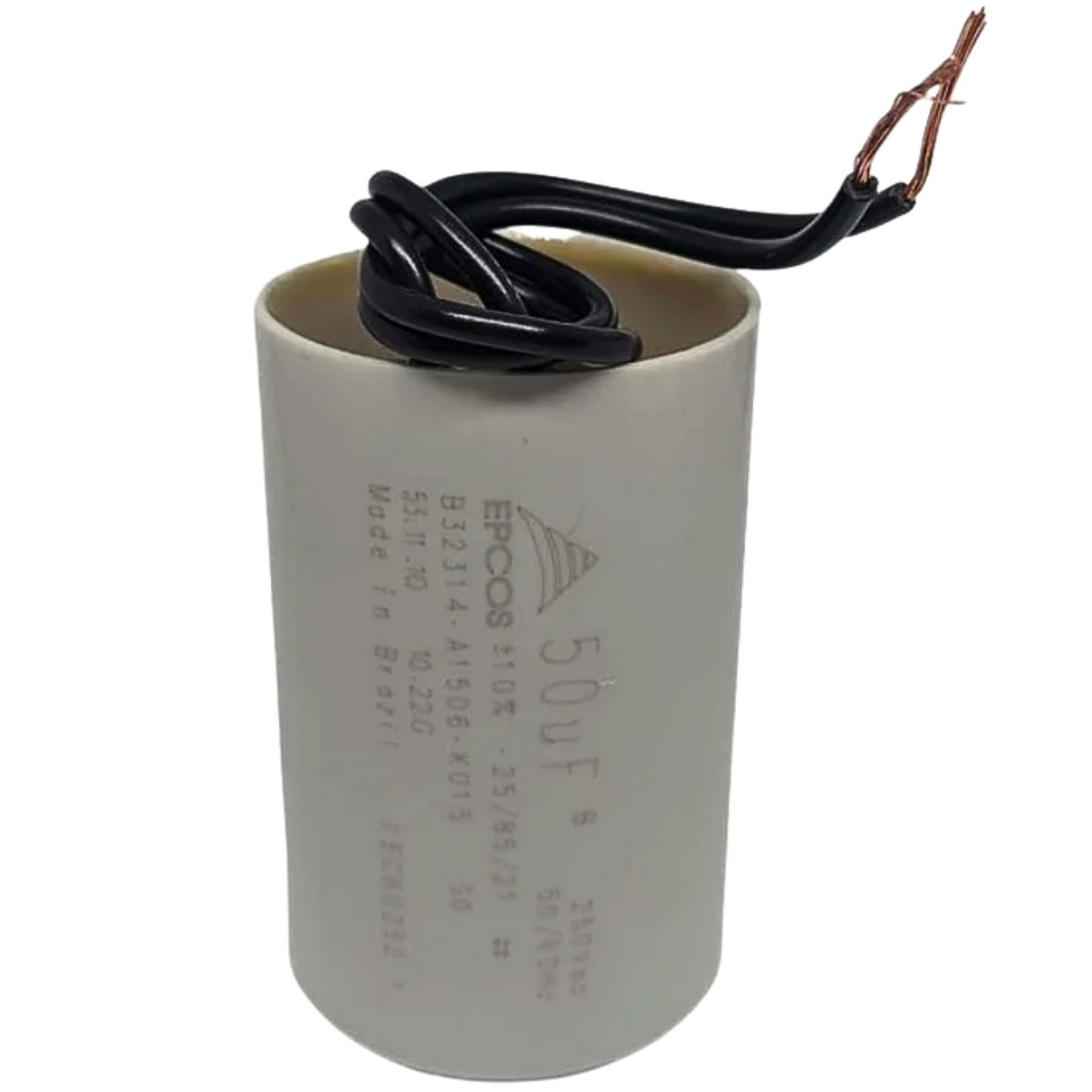 Capacitor De Partida 50uF 250V 40x62mm (2Fios)