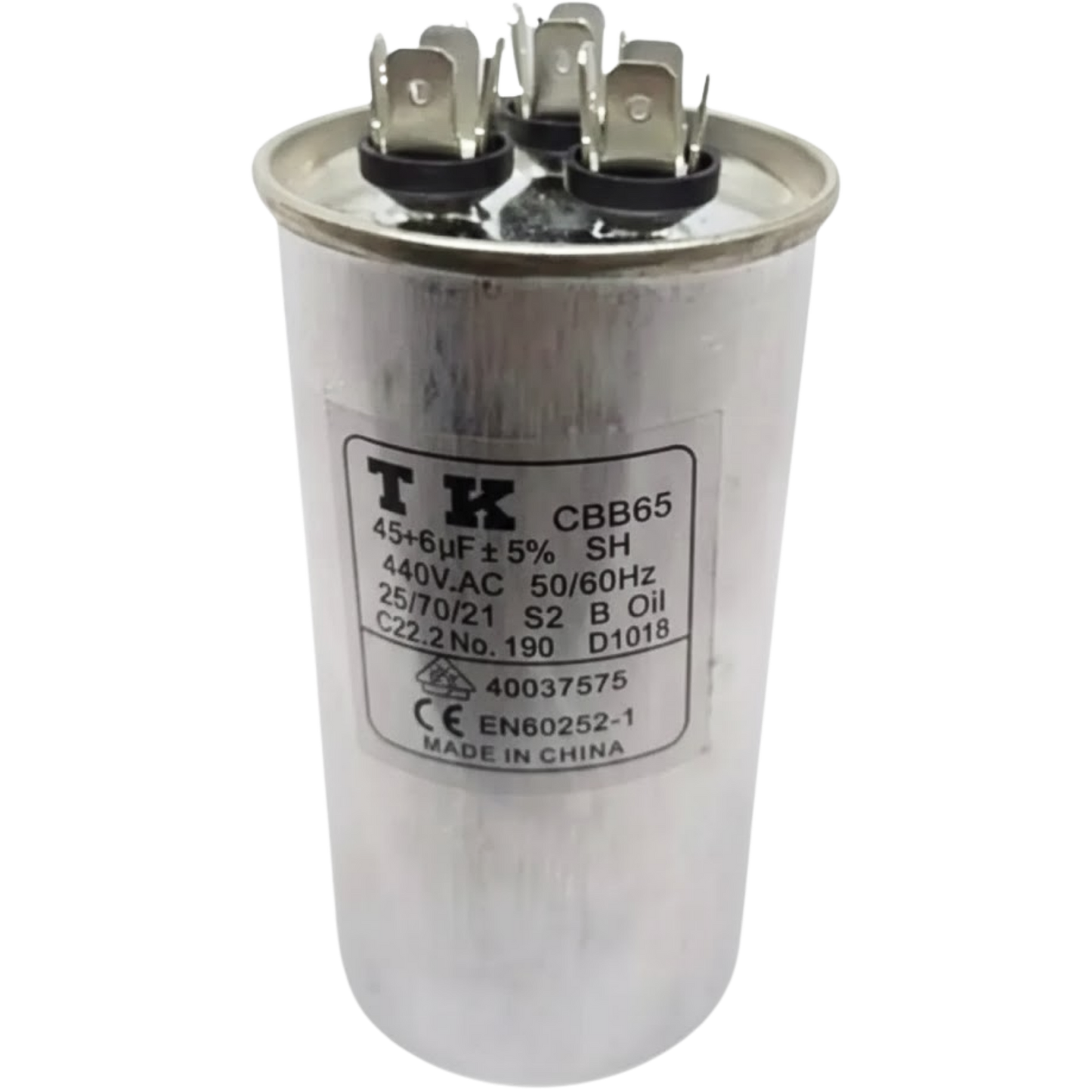 Capacitor De Partida 45uF+6uF 440V 55x105mm (Fast-on)