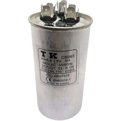 Capacitor De Partida 45uF+6uF 440V 55x105mm (Fast-on)