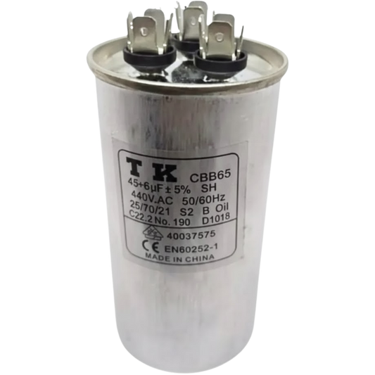 Capacitor De Partida 45uF+6uF 440V 55x105mm (Fast-on)