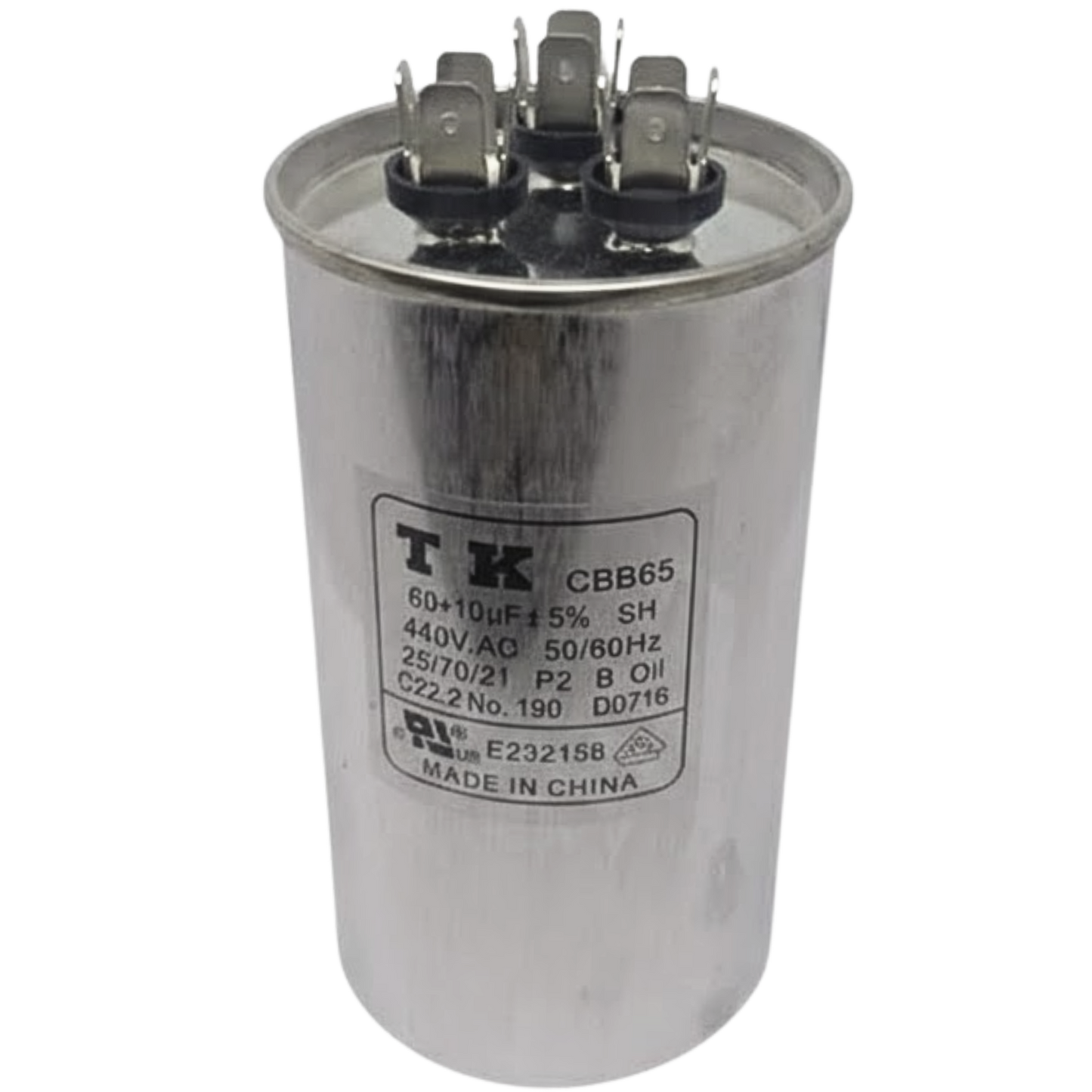 Capacitor De Partida 60uF+10uF 440V 55x105mm (Fast-on)