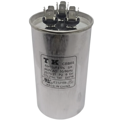 Capacitor De Partida 60uF+10uF 440V 55x105mm (Fast-on)
