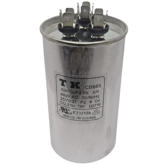 Capacitor De Partida 60uF+10uF 440V 55x105mm (Fast-on)