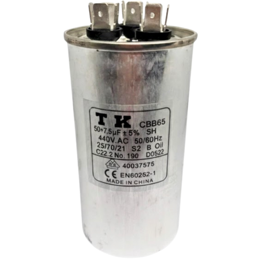 Capacitor De Partida 50uF+7,5uF 440V 55x105mm (Fast-on)