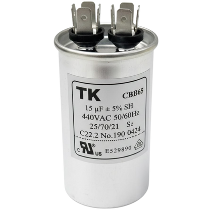 Capacitor De Partida 15uF 440V 40x70mm (Fast-on)