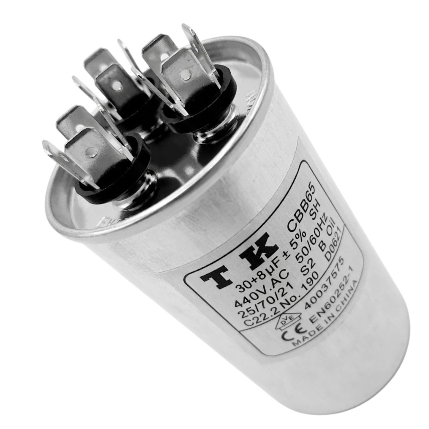 Capacitor De Partida 30uF+8uF 440V 50x90mm (Fast-on)