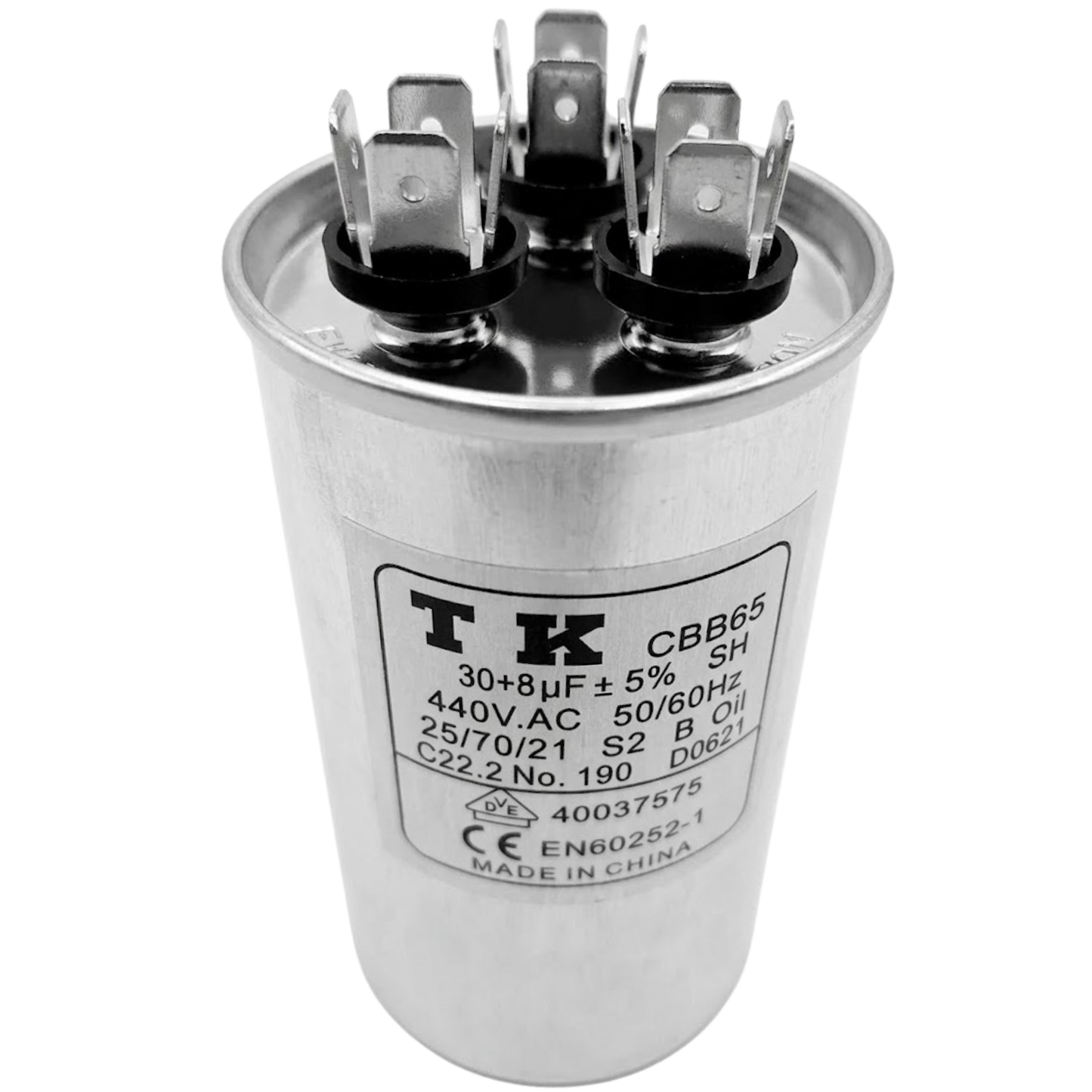 Capacitor De Partida 30uF+8uF 440V 50x90mm (Fast-on)