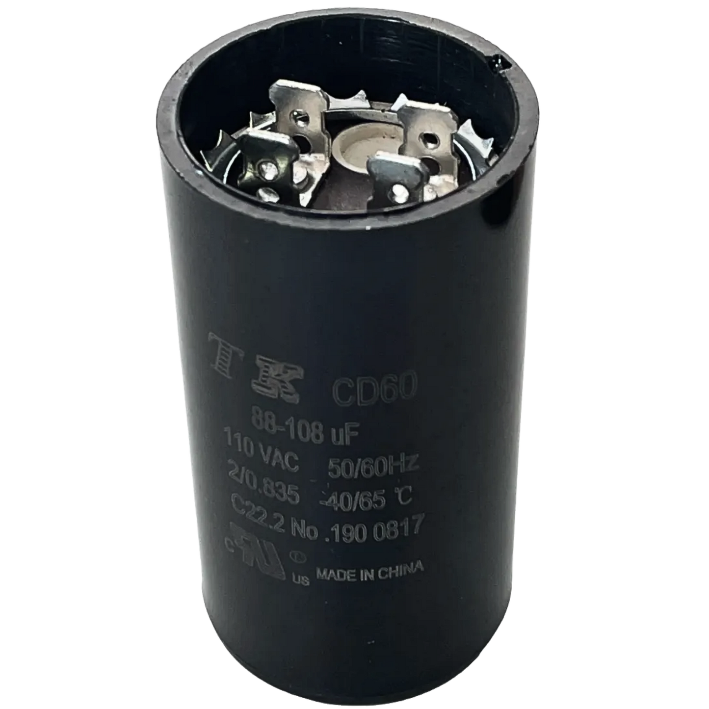 Capacitor De Partida 88uF-108uF 110V 36x86mm (Fast-on)