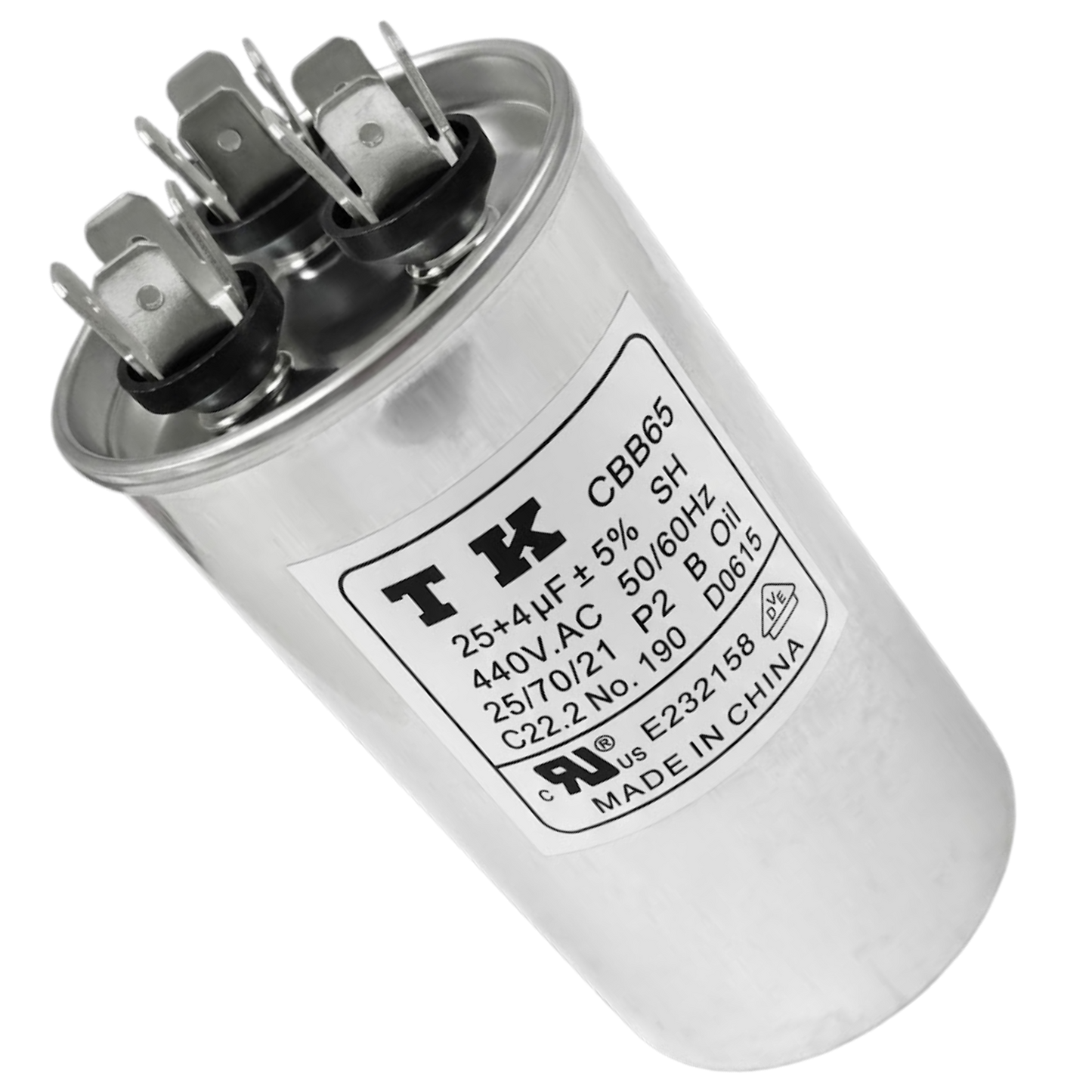 Capacitor De Partida 25uF+4uF 440V 50x90mm (Fast-on)