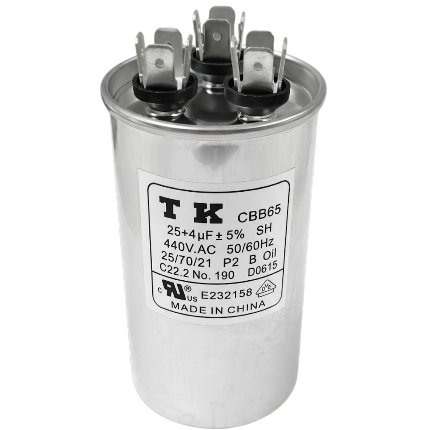 Capacitor De Partida 25uF+4uF 440V 50x90mm (Fast-on)