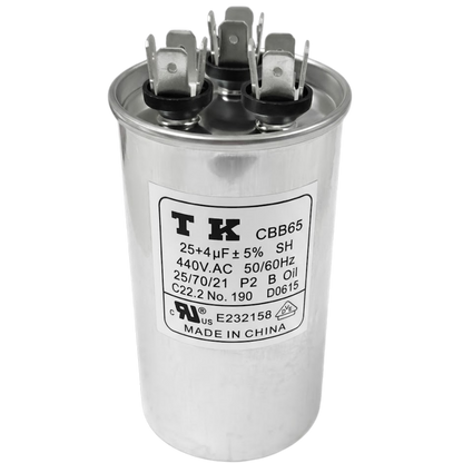 Capacitor De Partida 25uF+4uF 440V 50x90mm (Fast-on)