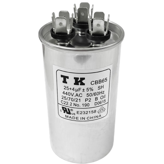 Capacitor De Partida 25uF+4uF 440V 50x90mm (Fast-on)