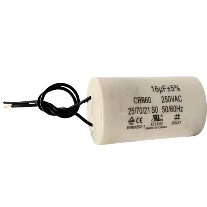 Capacitor De Partida 16uF 250V 30x45mm (2Fios)