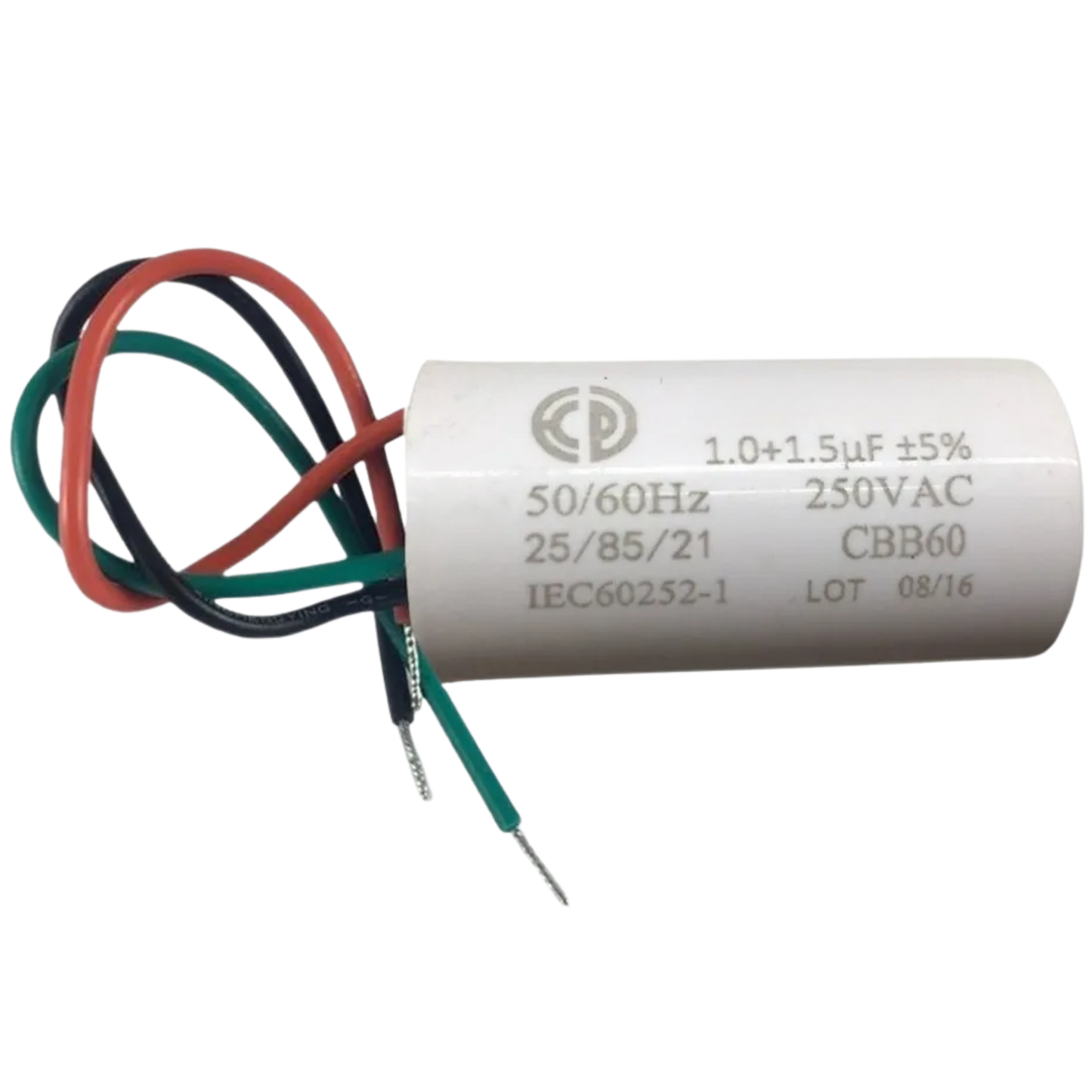 Capacitor De Partida 1uF+1,5uF 250V 27x47mm (3Fios)