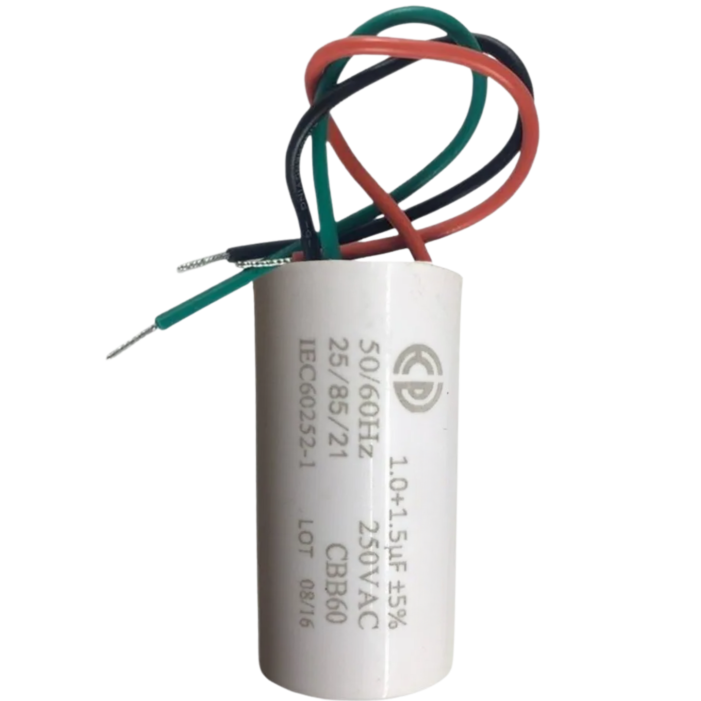 Capacitor De Partida 1uF+1,5uF 250V 27x47mm (3Fios)