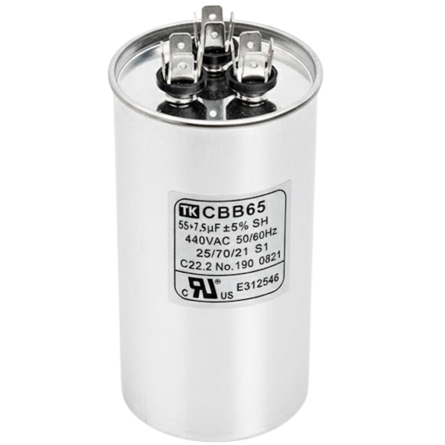Capacitor De Partida 55uF+7,5uF 440V 55x105mm (Fast-on)