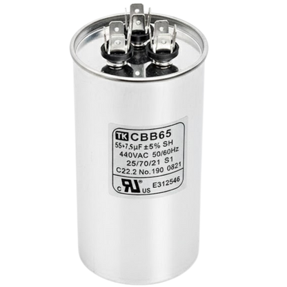 Capacitor De Partida 55uF+7,5uF 440V 55x105mm (Fast-on)