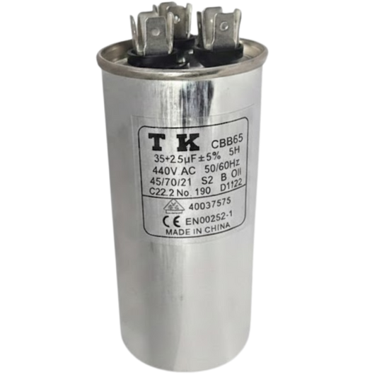Capacitor De Partida 35uF+2,5uF 440V 50x105mm (Fast-on)