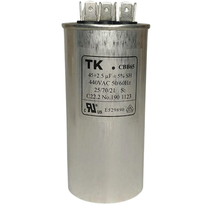 Capacitor De Partida 45uF+2,5uF 440V 55x105mm (Fast-on)