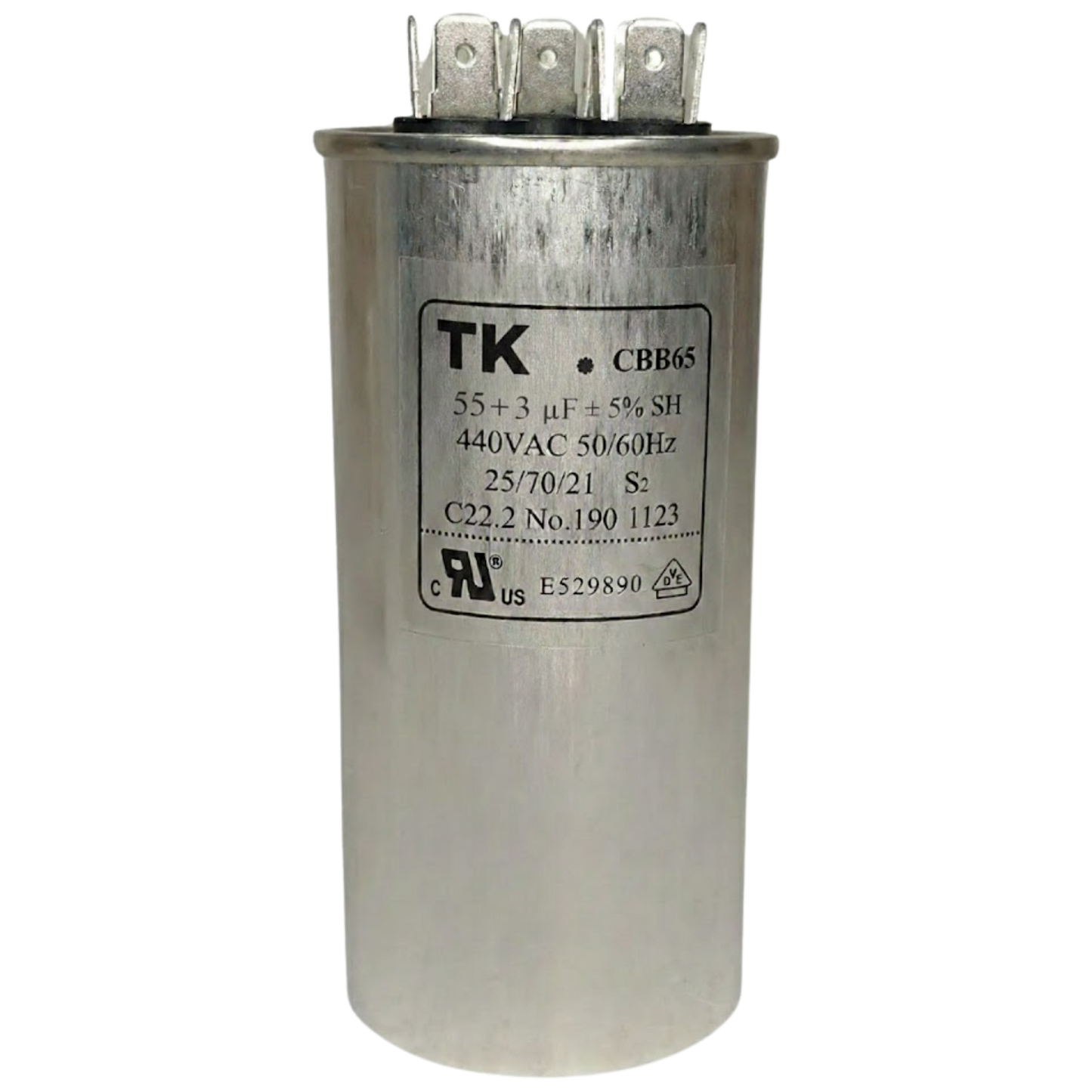 Capacitor De Partida 55uF+3uF 440V 55x105mm (Fast-on)