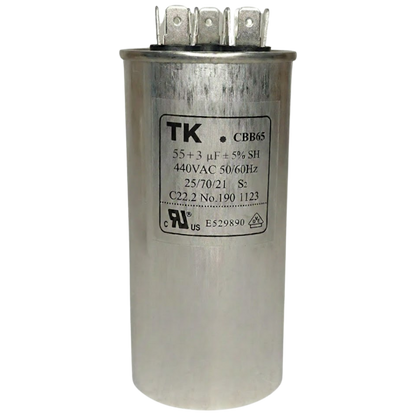 Capacitor De Partida 55uF+3uF 440V 55x105mm (Fast-on)
