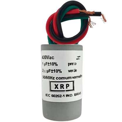 Capacitor De Partida 1uF+2uF 400V 25x49mm (3Fios)