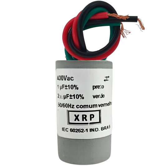 Capacitor De Partida 1uF+2uF 400V 25x49mm (3Fios)