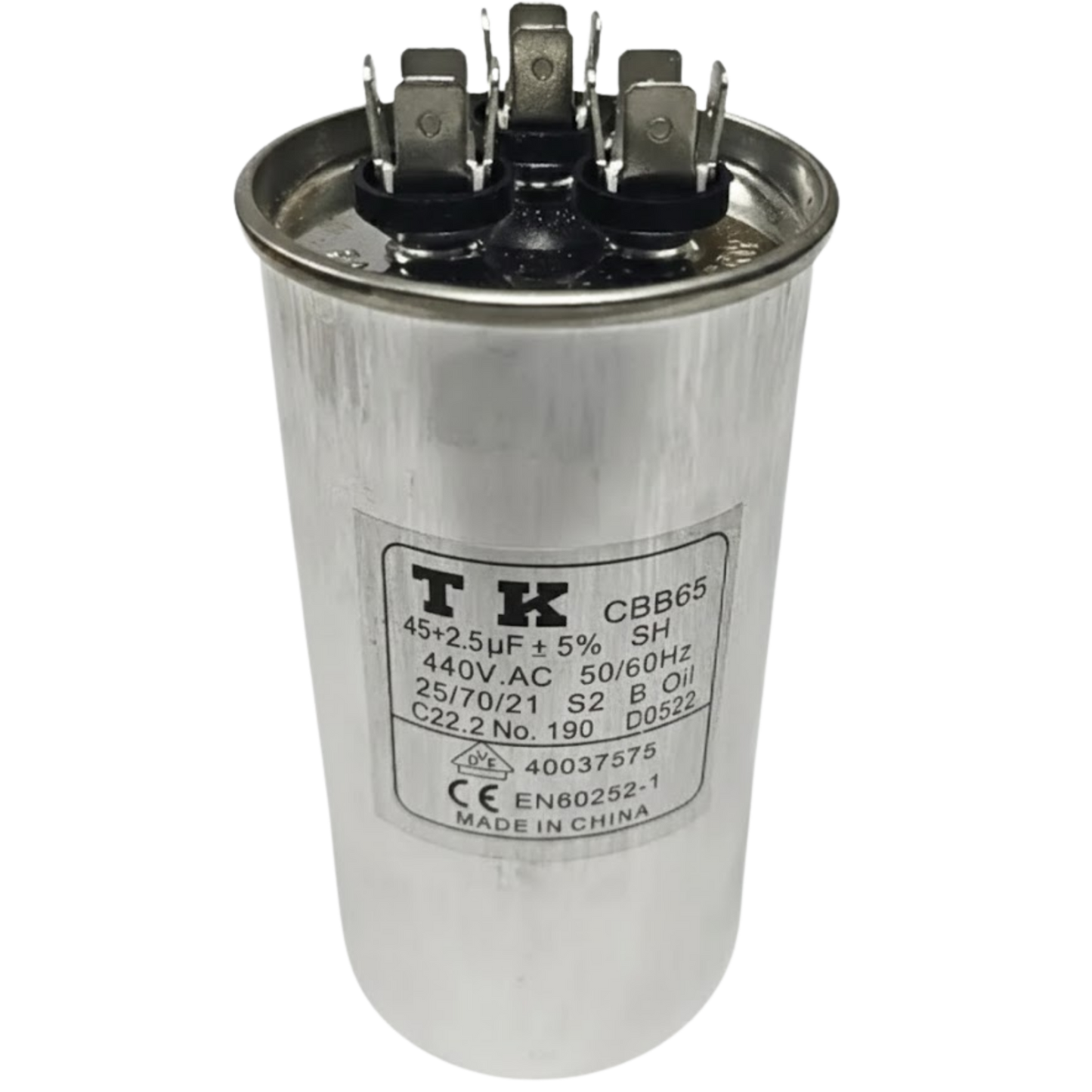 Capacitor De Partida 45uF+5uF 440V 55x105mm (Fast-on)