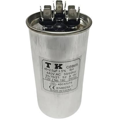 Capacitor De Partida 45uF+5uF 440V 55x105mm (Fast-on)