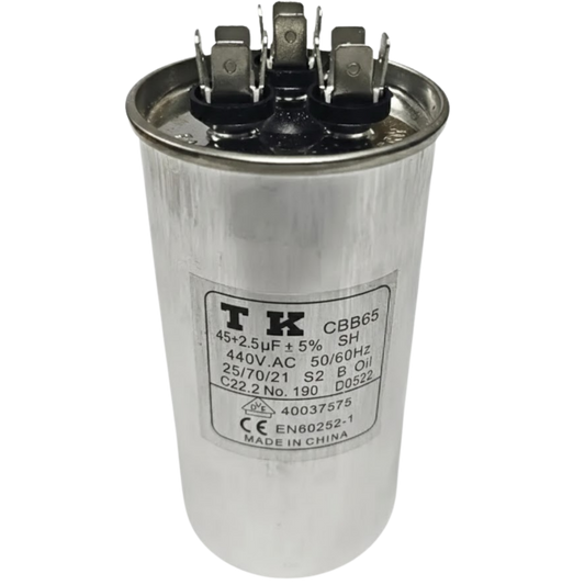 Capacitor De Partida 45uF+5uF 440V 55x105mm (Fast-on)