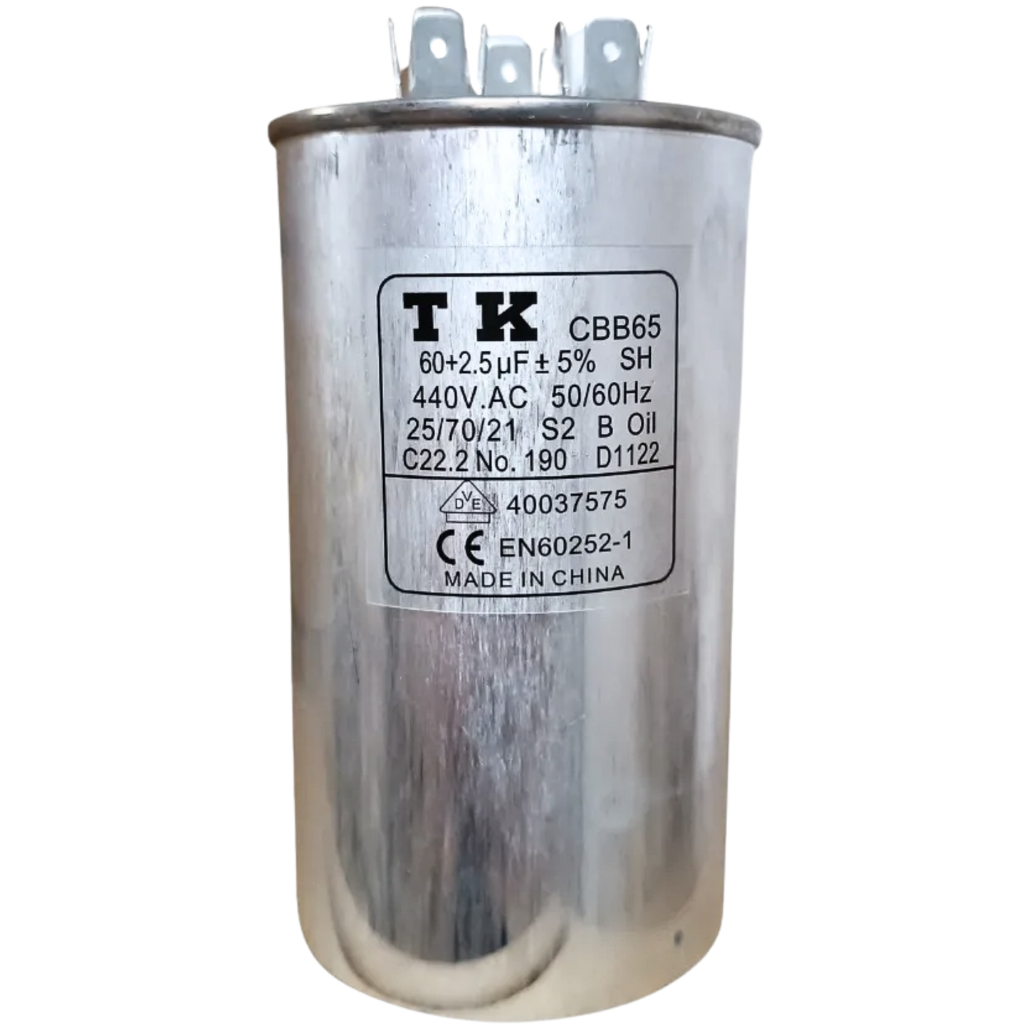 Capacitor De Partida 60uF+2,5uF 440V 60x105mm (Fast-on )
