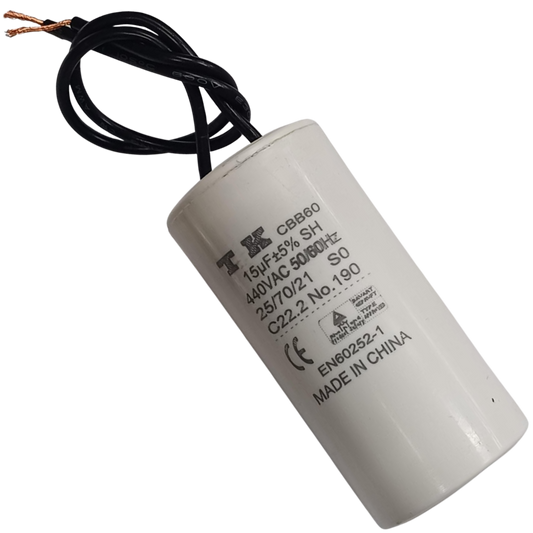 Capacitor De Partida 15uF 250V 35X70mm (2Fios)