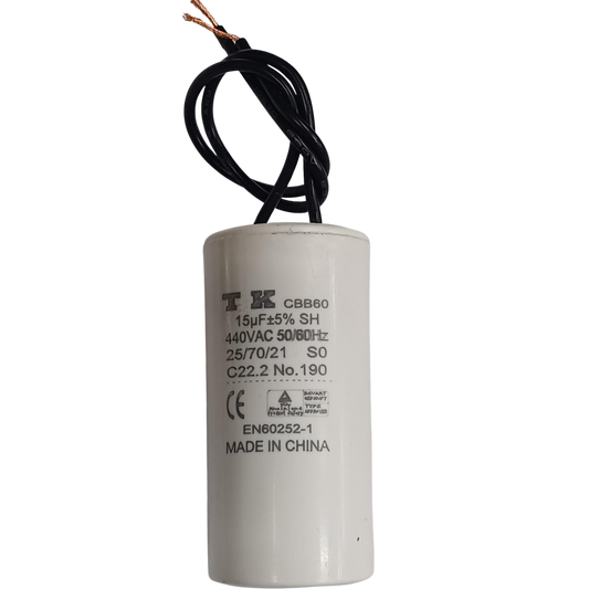 Capacitor De Partida 15uF 250V 35X70mm (2Fios)