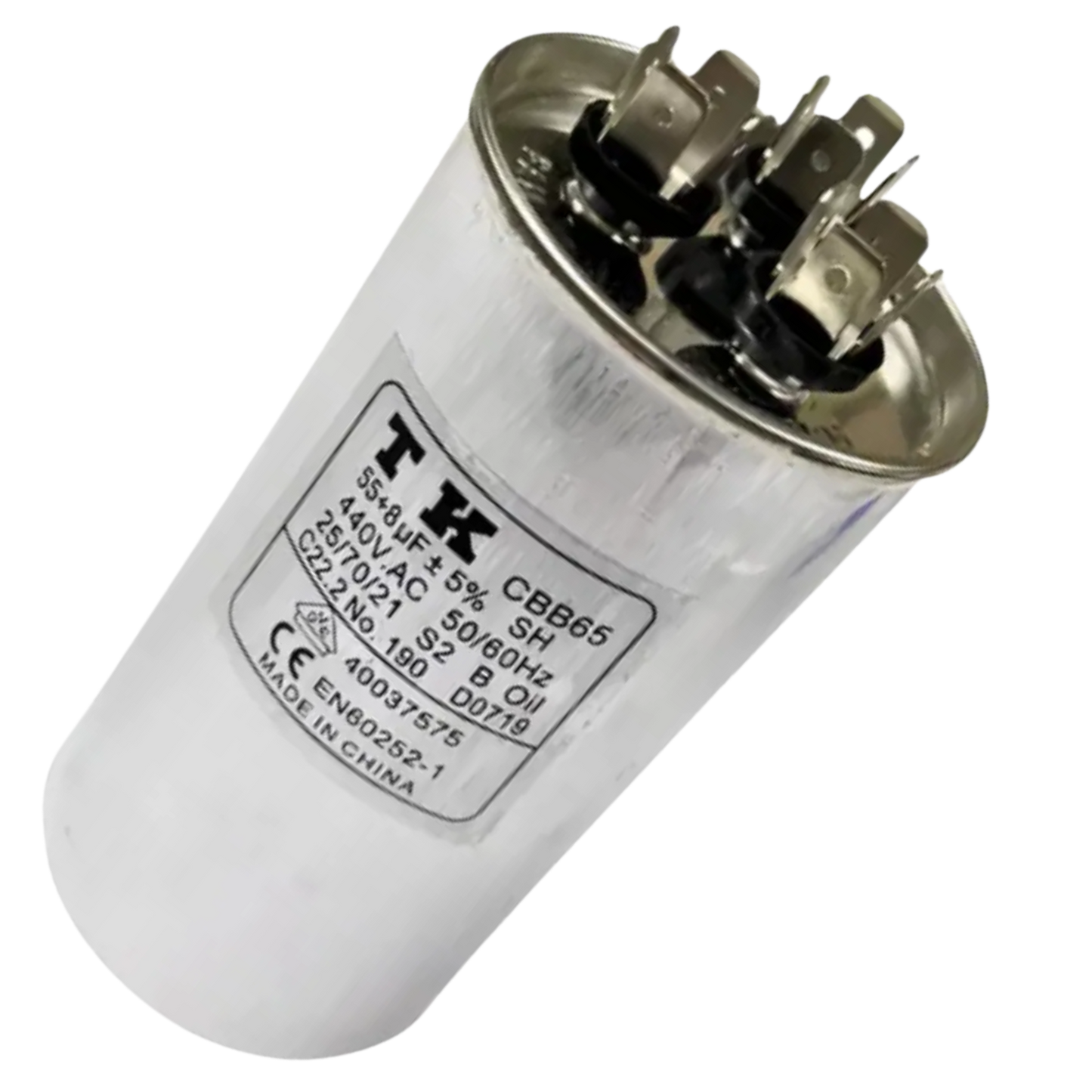 Capacitor De Partida 55uF+8uF 440V 55x105mm (Fast-on)